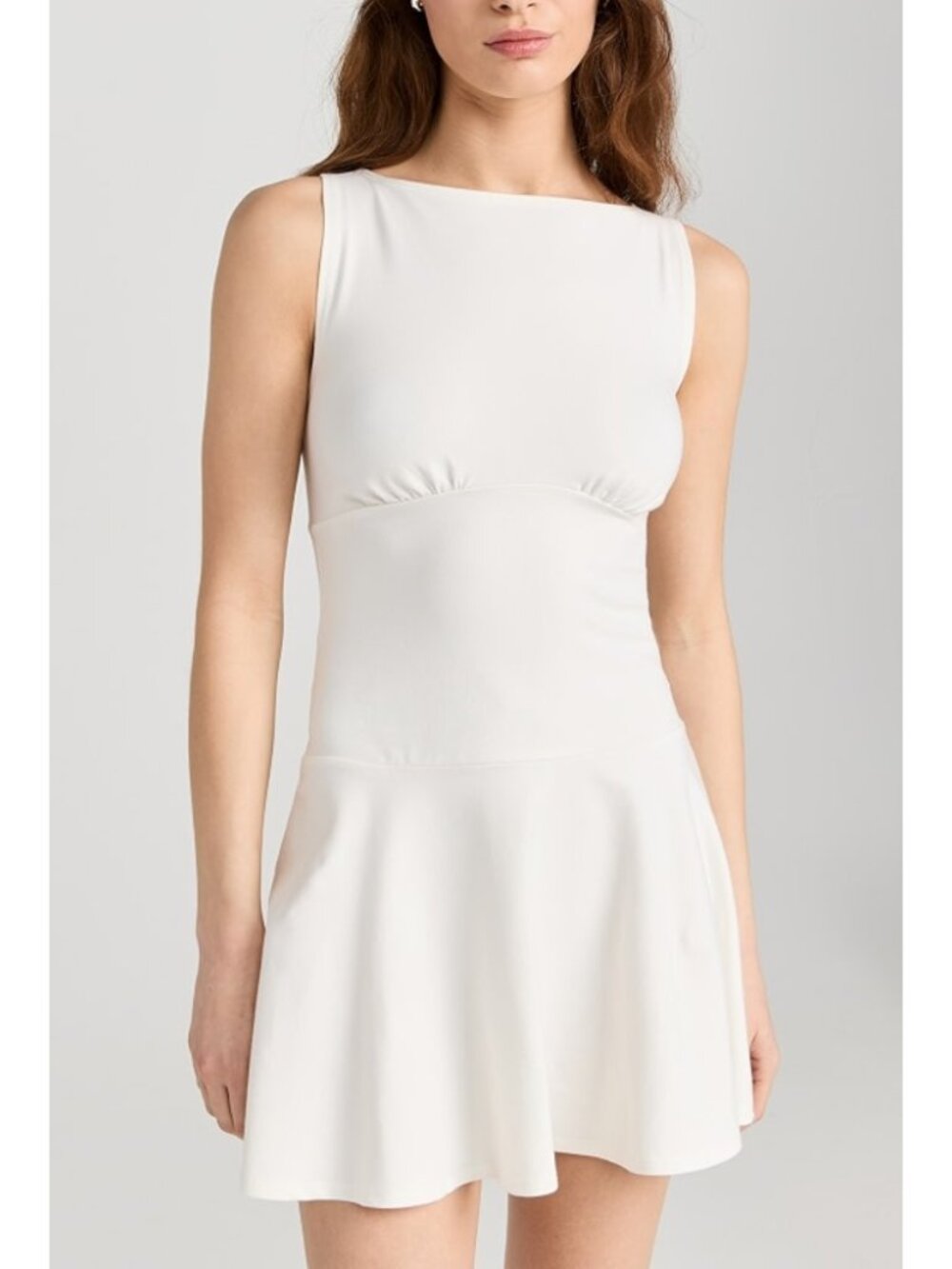 Reformation Mayve Knit Dress Fior Di Latte Boat Neck Stretch Sleeveless Size XS
